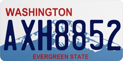 WA license plate AXH8852