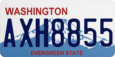 WA license plate AXH8855