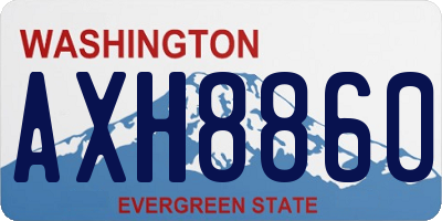 WA license plate AXH8860