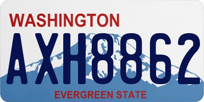 WA license plate AXH8862