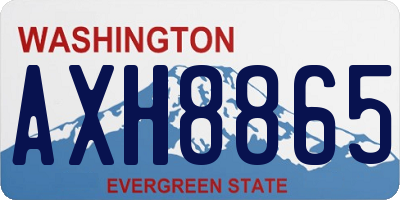 WA license plate AXH8865