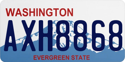 WA license plate AXH8868