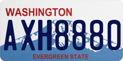 WA license plate AXH8880