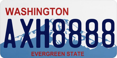 WA license plate AXH8888