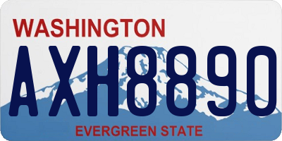 WA license plate AXH8890