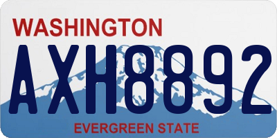 WA license plate AXH8892