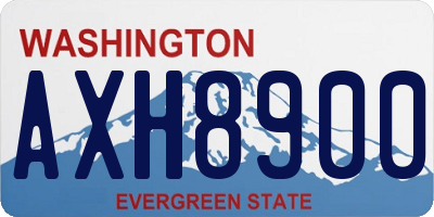 WA license plate AXH8900