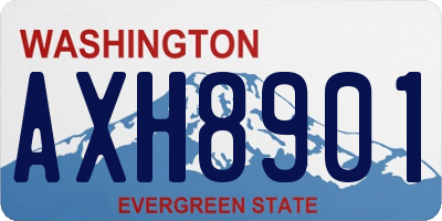 WA license plate AXH8901