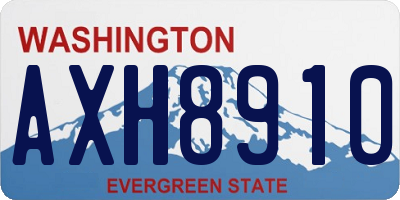 WA license plate AXH8910