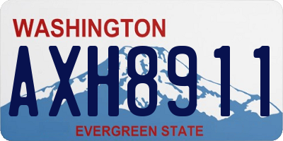 WA license plate AXH8911