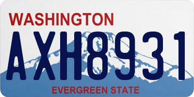 WA license plate AXH8931