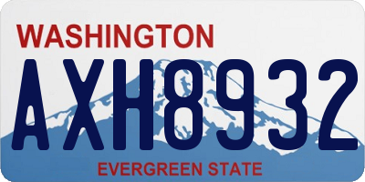 WA license plate AXH8932