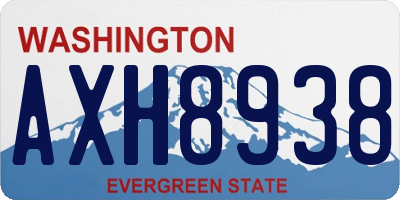 WA license plate AXH8938