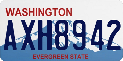 WA license plate AXH8942