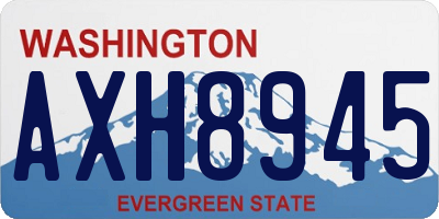 WA license plate AXH8945