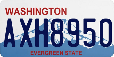 WA license plate AXH8950