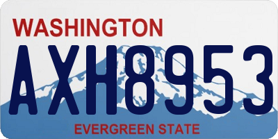 WA license plate AXH8953
