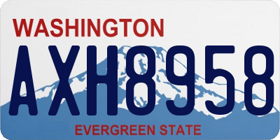 WA license plate AXH8958