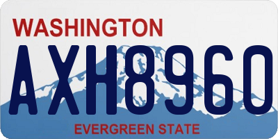 WA license plate AXH8960