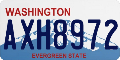WA license plate AXH8972