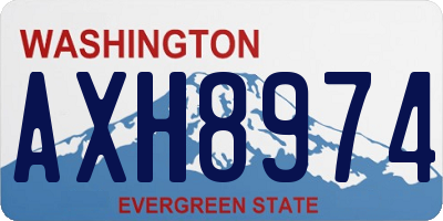 WA license plate AXH8974