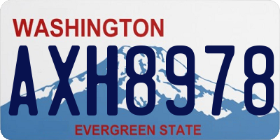 WA license plate AXH8978