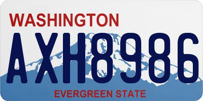 WA license plate AXH8986