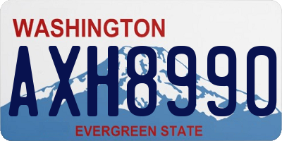 WA license plate AXH8990