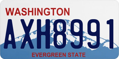 WA license plate AXH8991