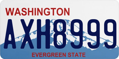 WA license plate AXH8999