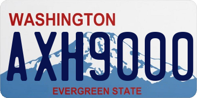 WA license plate AXH9000