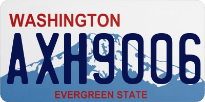 WA license plate AXH9006