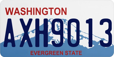 WA license plate AXH9013