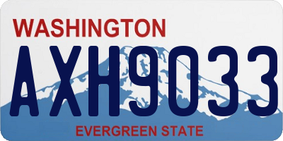 WA license plate AXH9033