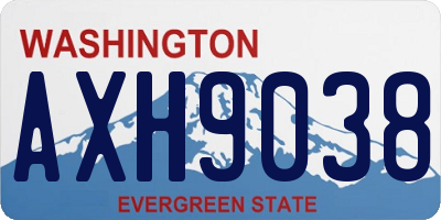 WA license plate AXH9038