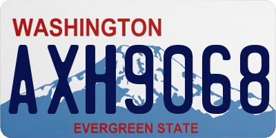 WA license plate AXH9068