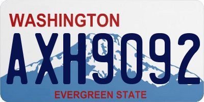 WA license plate AXH9092