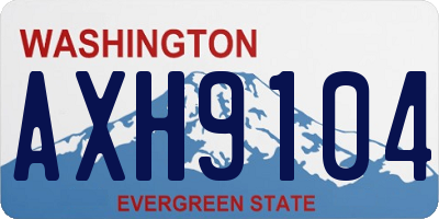 WA license plate AXH9104