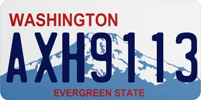 WA license plate AXH9113