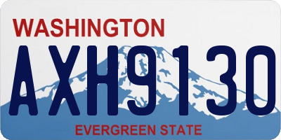 WA license plate AXH9130