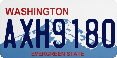 WA license plate AXH9180