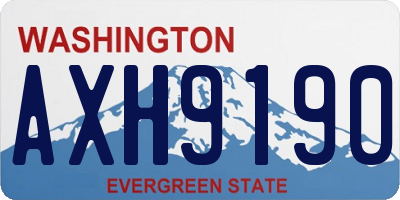 WA license plate AXH9190