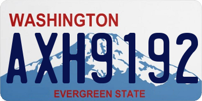 WA license plate AXH9192