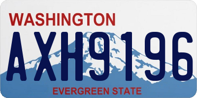 WA license plate AXH9196