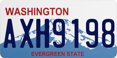 WA license plate AXH9198