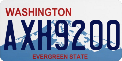 WA license plate AXH9200