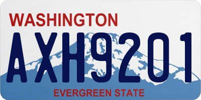 WA license plate AXH9201