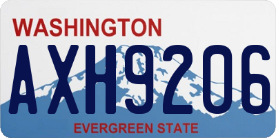 WA license plate AXH9206