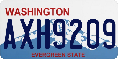 WA license plate AXH9209