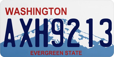 WA license plate AXH9213